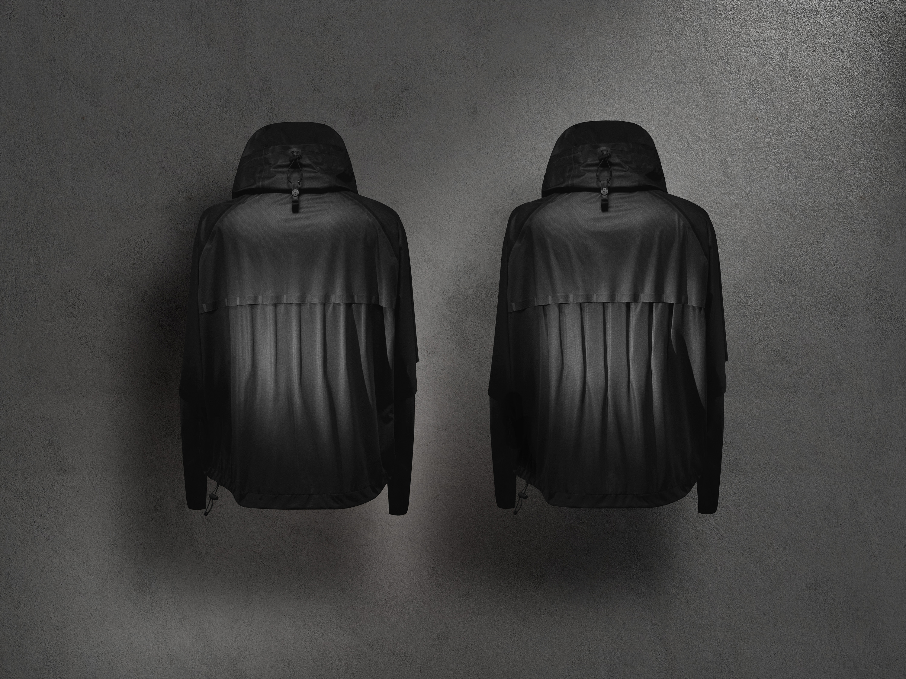 Nike Aerogami running jacket with moisture-reactive vents in open position